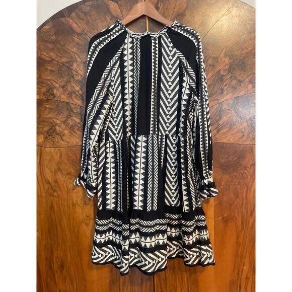 Anthropologie MAEVE Dominique Jacquard Mini Dress Pockets Medium M Oversize - Picture 8 of 8